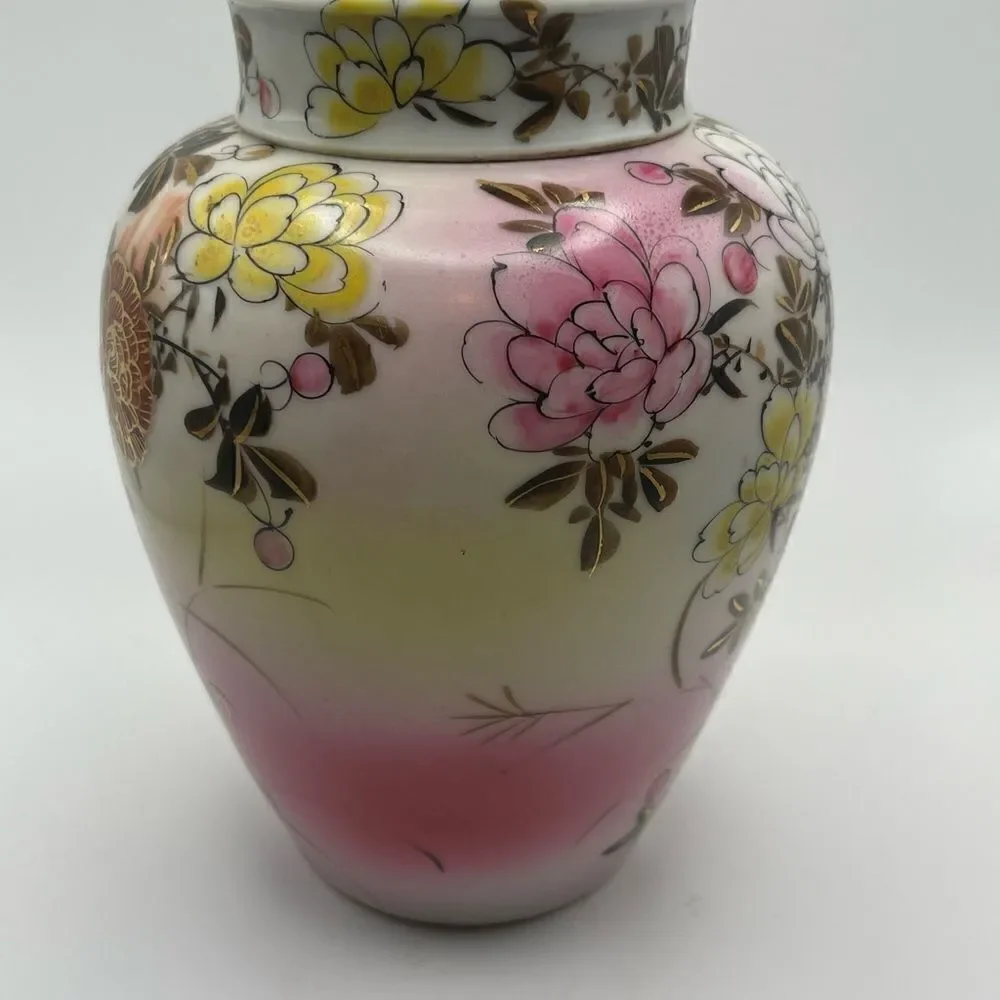 Vintage Handpainted Ginger Jar Floral